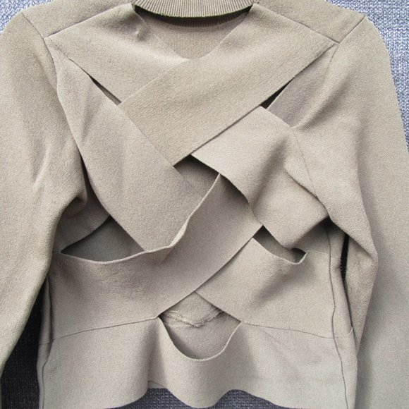 Rachel R. Roy Loves Military Green Lattice Back Sweater Size XL - Picture 5 of 9